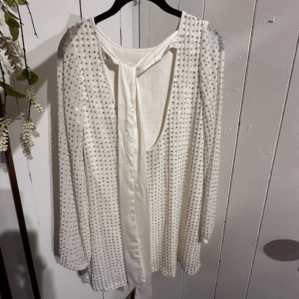 ANTHROPOLOGIE BHLDN WEDDING DRESS Elegant White Embellished Women's dress